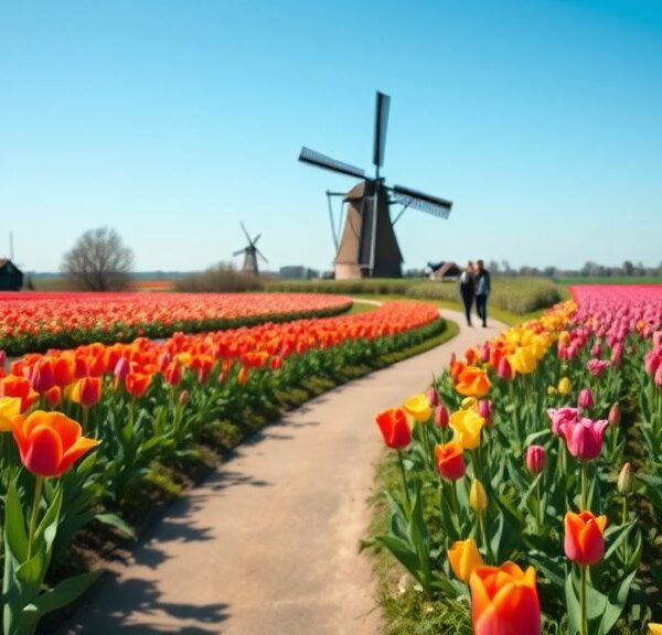 Fiets en wandel door nederland: bloemen, kastelen en natuur
